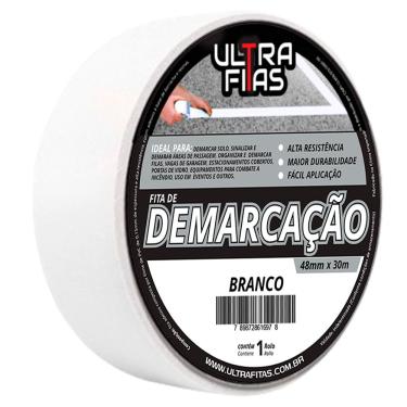 Imagem de Fita De Demarcação Pvc 30 Metros Sinalização Cores Variedade Branca