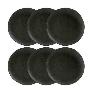 Imagem de Conjunto 6 Pratos Rasos Porto Brasil Orgânico Carbon 26,5cm Preto