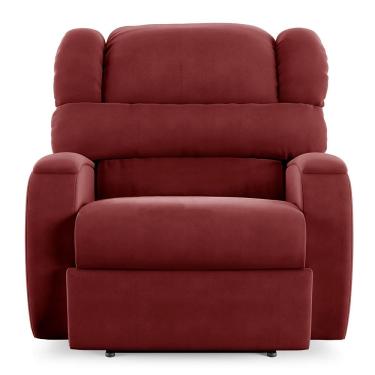 Imagem de Poltrona Do Papai Reclinável Napoli Power Elétrica Massagem Veludo Vermelho Fh1