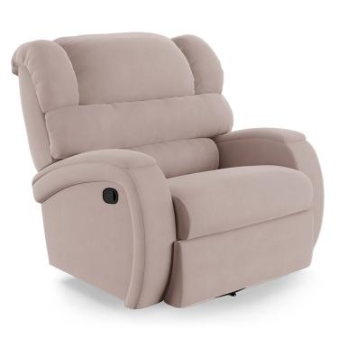 Imagem de Poltrona Do Papai Reclinável Napoli Glider Giratória Massagem Veludo Rosê Fh1