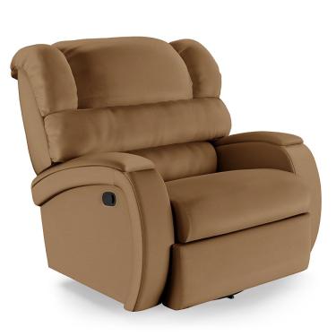 Imagem de Poltrona Papai Reclinável Napoli Glider Girat. Massagem Pu Caramelo Brilho Fh1