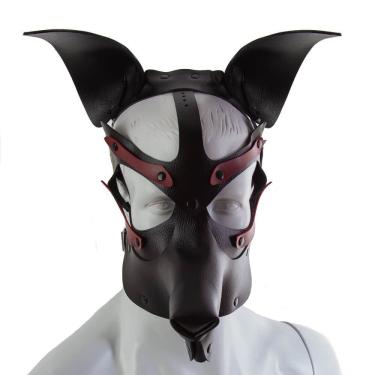 Imagem de Mascara Cachorro Recortada Coleção Fetiche Lovetoys Preto, Regulável