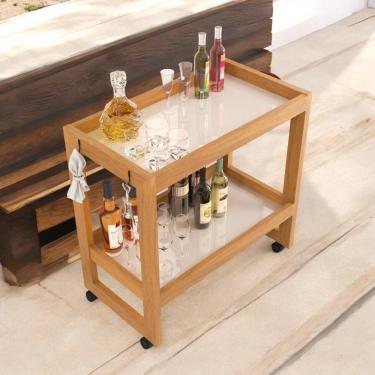 Imagem de Adega Com Rodízios Orfeu Off White Sal Movelaria