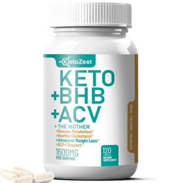 Imagem de Suplemento KetoZest Keto ACV BHB Cápsulas 1600 mg para perda de peso
