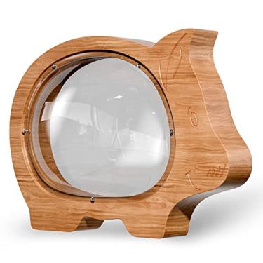 Imagem de Cofrinho de madeira transparente para meninos, meninas, crianças, grande cofrinho de madeira inquebrável, lindo cofre de moedas criativo para , chá de bebê..