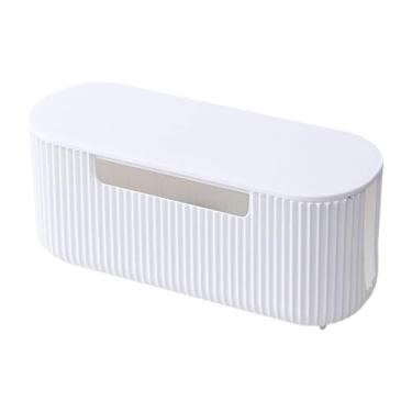 Imagem de FVDPWYE Caixa de Gerenciamento de Cabos, Caixa de Extensão de Mesa de Escritório, Organizador de Cabos Moderno, Caixa de Gerenciamento de Cabos para Hub USB, Branco