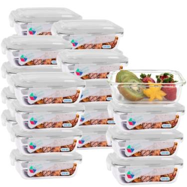 Imagem de Potes de Vidro Hermético 370ml com Tampa Kit com 24 Unidades Livre de BPA Refeições Marmitas e Armazenamento