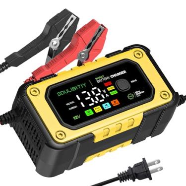 Imagem de SDULIBITIY Carregador De Bateria Carro, Carregadores 12 V 6 A Para Automóveis, Lenta Volts, Display Digital Colorido Led, Carros, Caminhões, Motocicletas, Lítio, Lifepo4, Baterias Chumbo-Ácido