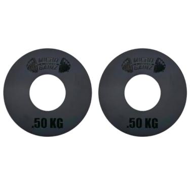 Imagem de MICRO GAINZ GAIN MUSCLE 1LB AT A TIME Conjunto De 2 Anilhas Peso Fracionado Quilograma, 0,25 Kg, 0,50 Kg Ou 1 Projetadas Para Halteres Olímpicos E Treinamento Força (Preto Kg)