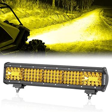 Imagem de OFFROADTOWN Barra De Luz Led Âmbar, 15'' 224W, 4 Fileiras, Holofote, Direção, Trabalho, Neblina Amarela, Para Caminhonete Off-Road, Picape, Suv, Utv, Quadriciclo, Carro