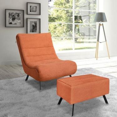 Imagem de Poltrona Nathy Confortável Com Puff Para Sala Ou Quarto Bz - Bz Home D