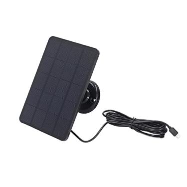 Imagem de Akozon 4W Painel Solar Carregador de Bateria para Dispositivos Micro USB - Ideal para Câmeras de Segurança, Iluminação Ao Ar Livre e Aparelhos de Baixa Energia (Preto)