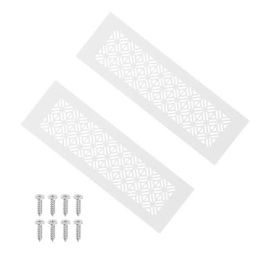 Imagem de PATIKIL Capa de ventilação de porta de 25 x 7 cm, 2 peças de capa de ventilação de grade de alumínio resistente com parafusos de montagem para porta de guarda-roupa de armário, branca