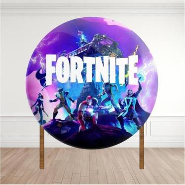 Imagem de Painel Redondo Lona Fosca 1,20M- Tema Fortnite - 3M