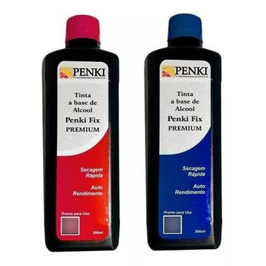 Imagem de 2 Tubos Tintas P/ Cartaz Penki 500ml - Azul E Vermelha - Penki Tintas
