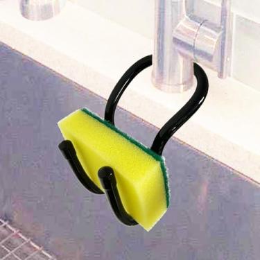 Imagem de Pmsanzay Suporte de pia flexível, organizador de esponja de pia, antiderrapante – comporta esponja, escova de esfregar ou pano de louça, não esconde sujeira, fácil de limpar - preto