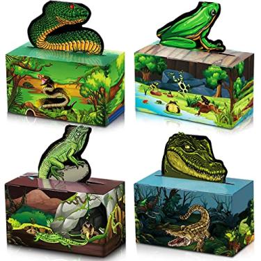 Imagem de Nezyo 24 Pcs Reptile Lizard Snake Party Supplies Birthday Favors Frog Crocodile Favor Boxes for Jungle Baby Shower Birthday, 4.7 x 2.4 5.1 Inch