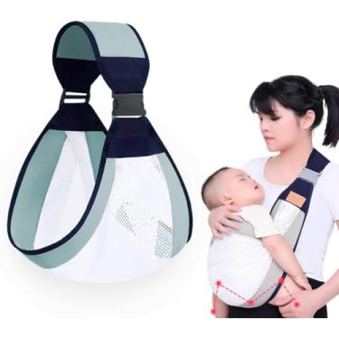 Imagem de Canguru Porta-Bebês Prático Confortável Ergonômico Sling Bebê Carregador Canguru Segurar Filho Ajustavel (COR VERDE)