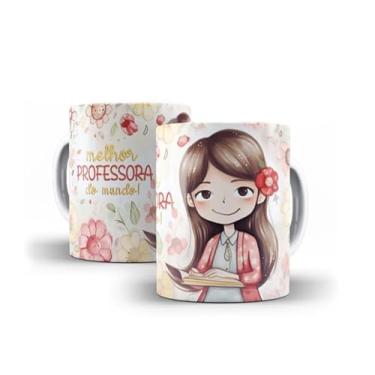 Imagem de Caneca branca dia dos professores floral (14092)