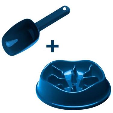 Imagem de Kit Pote Interativo Lento 350ml + Pá Dosadora Colher Ração - Stark Pet
