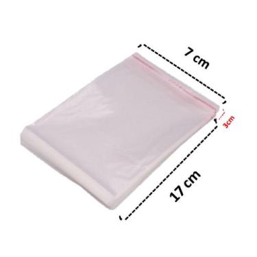 Imagem de Saco Adesivado Saquinho Plástico Transparente 7x17 1000 Unidades - FS