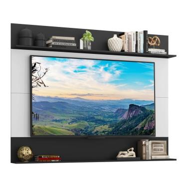 Imagem de Painel Com Suporte Tv 65" Amsterdã Classic Multimóveis V3424 Branco/Preto Branco/Preto
