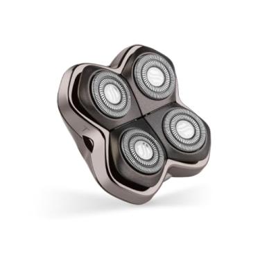 Imagem de Skull Shaver Lâmina de substituição de cabeça Forte PRO 4 - Lâmina de barbear para barbear molhado e seco - Design de cabeças rotativas - Aço inoxidável japonês - Compatível com barbeadores Pitbull