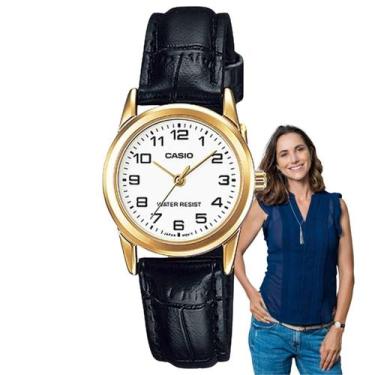 Imagem de Relógio Casio Feminino Analógico Preto Dourado Moderno Pequeno Origina