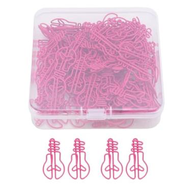 Imagem de HEEPDD Clipes de Papel de Lâmpada de 100pcs, Clipes de Papel Clipes de Papel Clipes de Papel Conjunto de Metal Decorativo para Scrapbooks de Cálculo de Calendário Com Divertido Talento (Rose Red)