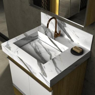 Imagem de Lavatório em Porcelanato 60cm com Cuba Esculpida Blu