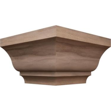 Imagem de 2 13/40.6 cm P x 3 1/5.1 cm A WM48 Americraft Solid Hardwood Stain Grade MiterLink Crown Molding Outside Corner, Walnut (Matches Moulding MLDW01X04WM48WA)