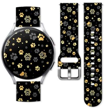 Imagem de Pulseiras de relógio compatíveis com Samsung Galaxy Watch de 40 mm, 42 mm, 44 mm, 45 mm e 46 mm, pulseira de silicone de substituição para Galaxy Wacth 7/6/5/4/5 Pro/4 Classic/3 (41 mm)/Active 2 (pata