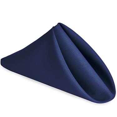 Imagem de Hiasan Conjunto De 12 Guardanapos Pano Azul-Marinho, 45 X Cm, Laváveis Com Bordas Bainha Para Restaurantes, Banquetes, Casamentos E Festas