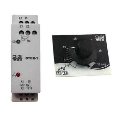 Imagem de Rele temporizador com kit remoto 30seg 220vca digimec dter-1