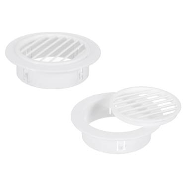 Imagem de PATIKIL Saída de ar redonda 4" (102 mm), pacote com 2 tampas de ventilação ABS Grelha de ventilação adequada para orifício de 10.2-10.9 cm para banheiro escritório cozinha quarto ventilação, branco