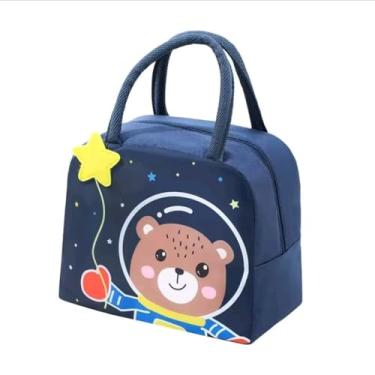 Imagem de Bolsa Térmica Infantil Lancheira Escolar Marmita com Alça Estampas Animais (Urso astronauta)
