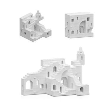 Imagem de dOvOb Architectural Transformable White Castle Building Blocks Set - 668PCS Construction Magic Maze Mode Collectible Display Set for Adults and Teen