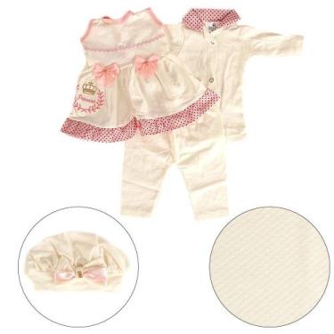 Imagem de Saída De Maternidade Menina C/ Acessórios Princesa Poa Rosa - Cegonha 