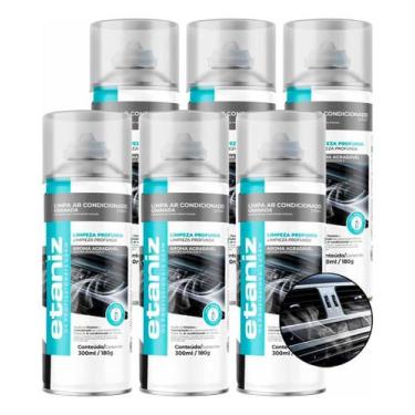 Imagem de Kit 6 Limpa Ar Condicionado Automotivo Carro Higiene 300ml - Chesiquim