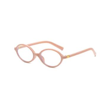 Imagem de Armação De Oculos Redondo Oval Feminino Look Estetica Retro Moda (Rosa)