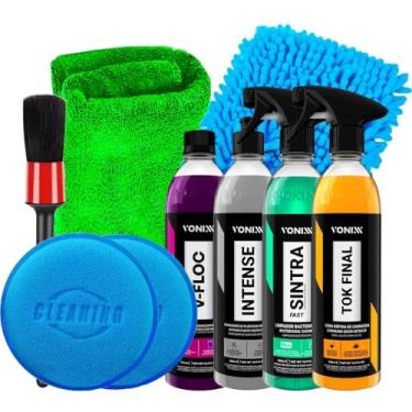 Imagem de Kit para Estética Automotiva APC Sintra Fast Intense Shampoo V-Floc Cera Tok Final 500ml Vonixx e Acessórios Karbox