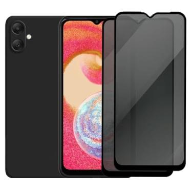 Imagem de Kit 2 Películas de Privacidade Anti Espião + Capa Capinha Preta Para Galaxy A04E