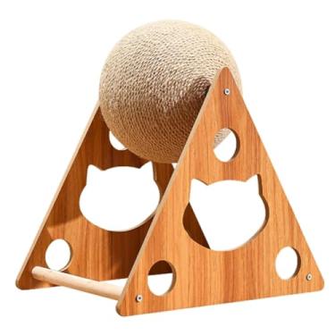 Imagem de Whtkoph Bola arranhadora para gatos, poste arranhador vertical para treinamento com suporte estável, proteção para móveis para porcos e outros animais, L
