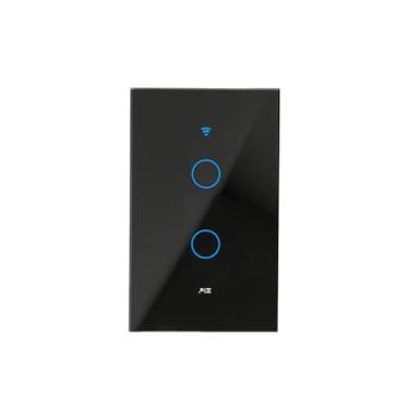 Imagem de Interruptor Inteligente Smart Pix Iluminação Google Alexa Voz Preto (2 Botões)