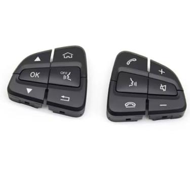 Imagem de Goodithy Capa de botão de controle de volante, 6 peças, acessórios de direção multifuncionais, substituição de acabamento de painel para Mercedes Benz C Class W205 GLC Class W253 (preto)