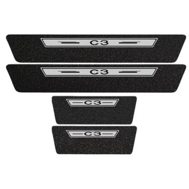 Imagem de Soleira Protetora Porta Premium Prata C3 23 2024 2025 - Jhow Adesivos