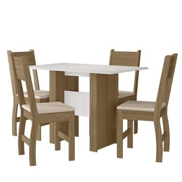 Imagem de Kit Mesa de Jantar Milano 108x68 cm com 4 Cadeiras Milano