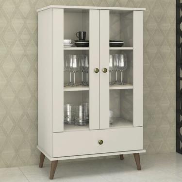Imagem de Cristaleira 2 Portas 1 Gaveta Rt 3107 Off White - Móvel Bento