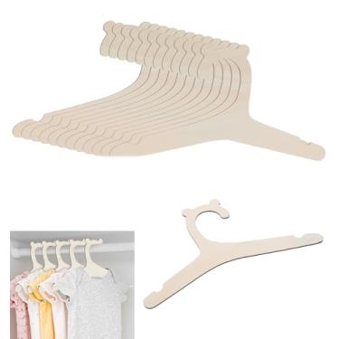 Imagem de Cabides infantis de madeira com orelhas fofas de urso, 12 peças de cabides antiderrapantes para berçário, organizadores de roupas e calças para bebês e crianças pequenas para organização de armário