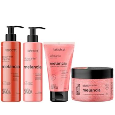 Imagem de Kit Banho Premium Labotrat Melancia Completo 4 Produtos C/ Sais Corpo E Rosto Cheiro De Fruta